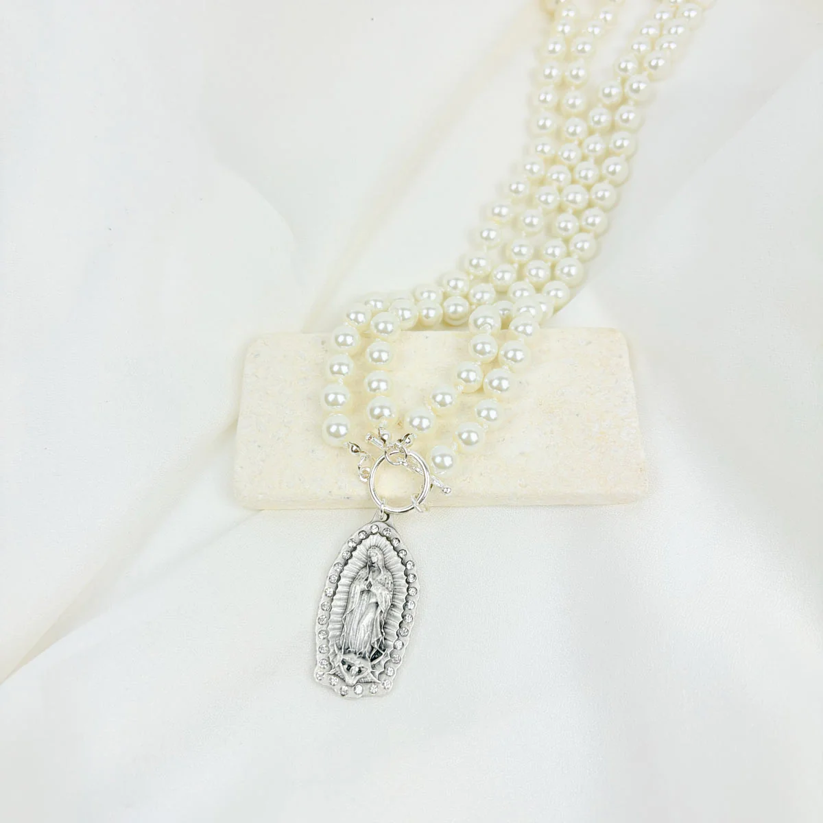 Our Lady of Guadalupe Pearl Necklace – Grace & Faith - Blessed Bands