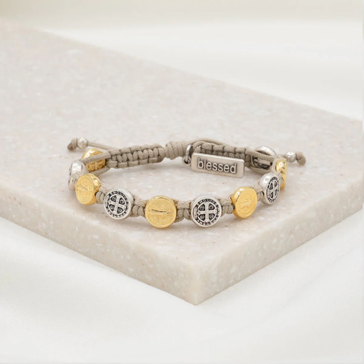 Benedictine Blessing Bracelet – Mixed Metals Faith Jewelry - Blessed Bands