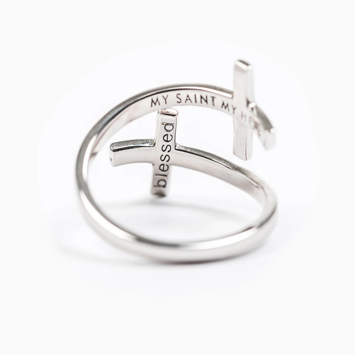 Pillar of Faith Ring with White Diamonds – Christian Jewelry - Blessed Bands