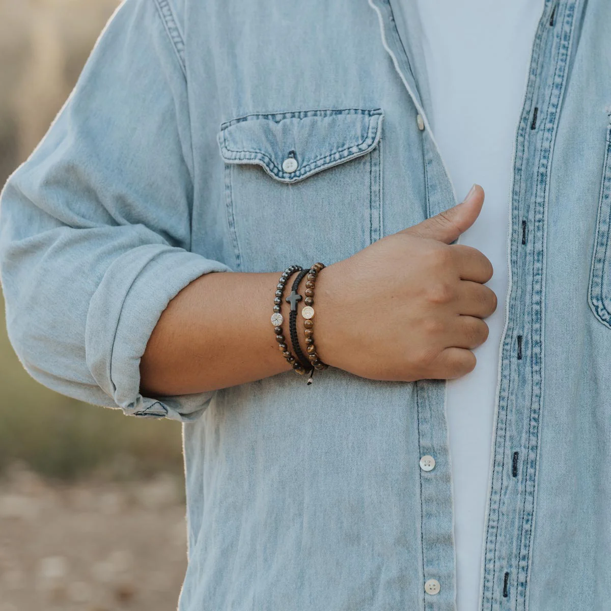 Men’s Bracelet Stack – Faith & Strength Christian Jewelry - Blessed Bands