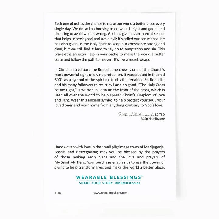 Benedictine Blessing Gold Rim Faith Necklace - Blessed Bands