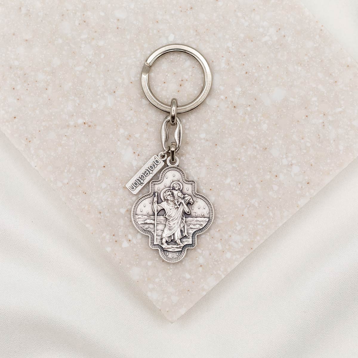 Saint Christopher Travel Protection Key Ring – Faith & Safety - Blessed Bands
