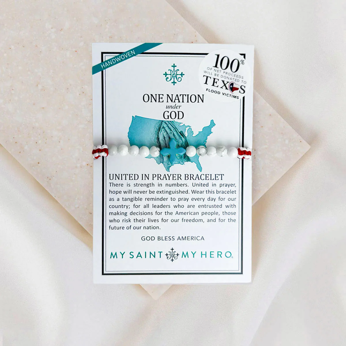 One Nation Under God United in Prayer Bracelet - Giving Back to the Texas Flood Victims - Blessed Bands