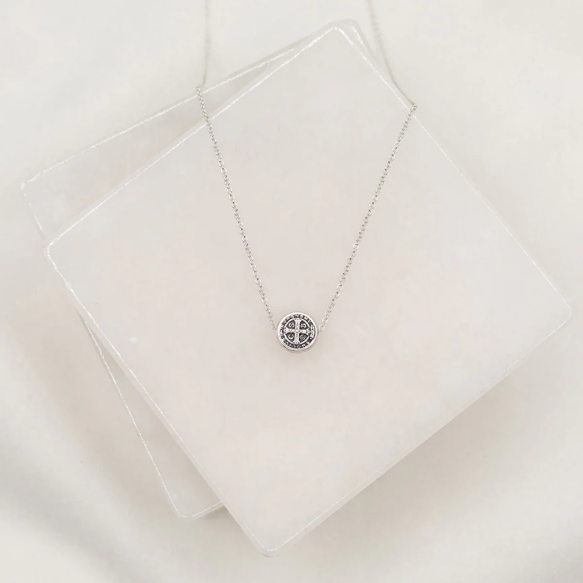 Benedictine Blessing Petite Necklace – Peace & Protection - Blessed Bands