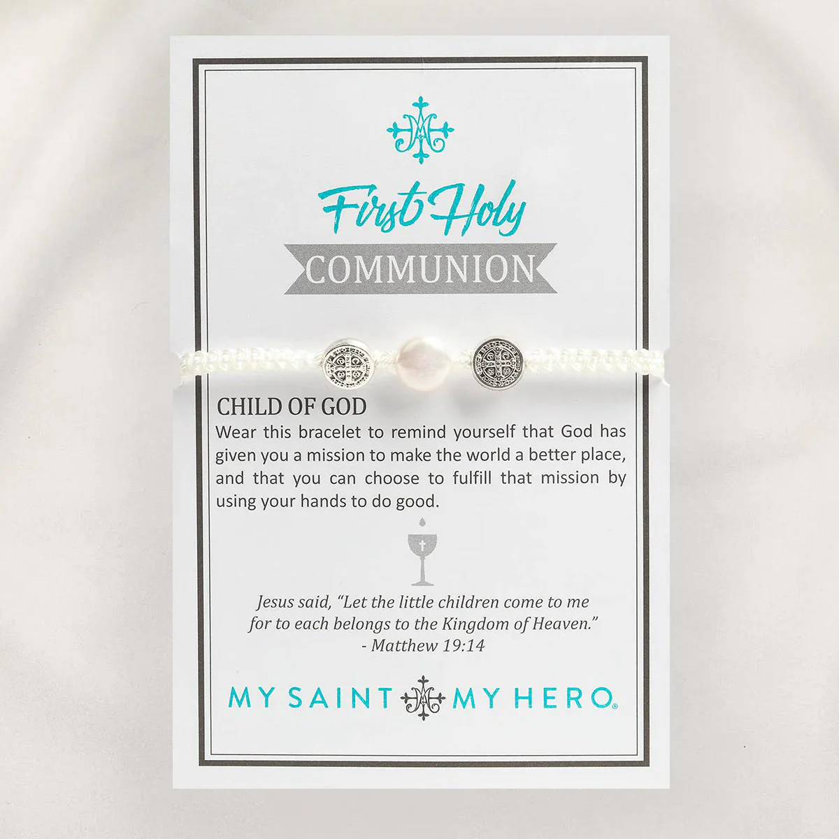 First Holy Communion Pearl Blessing Bracelet – Faith Gift - Blessed Bands