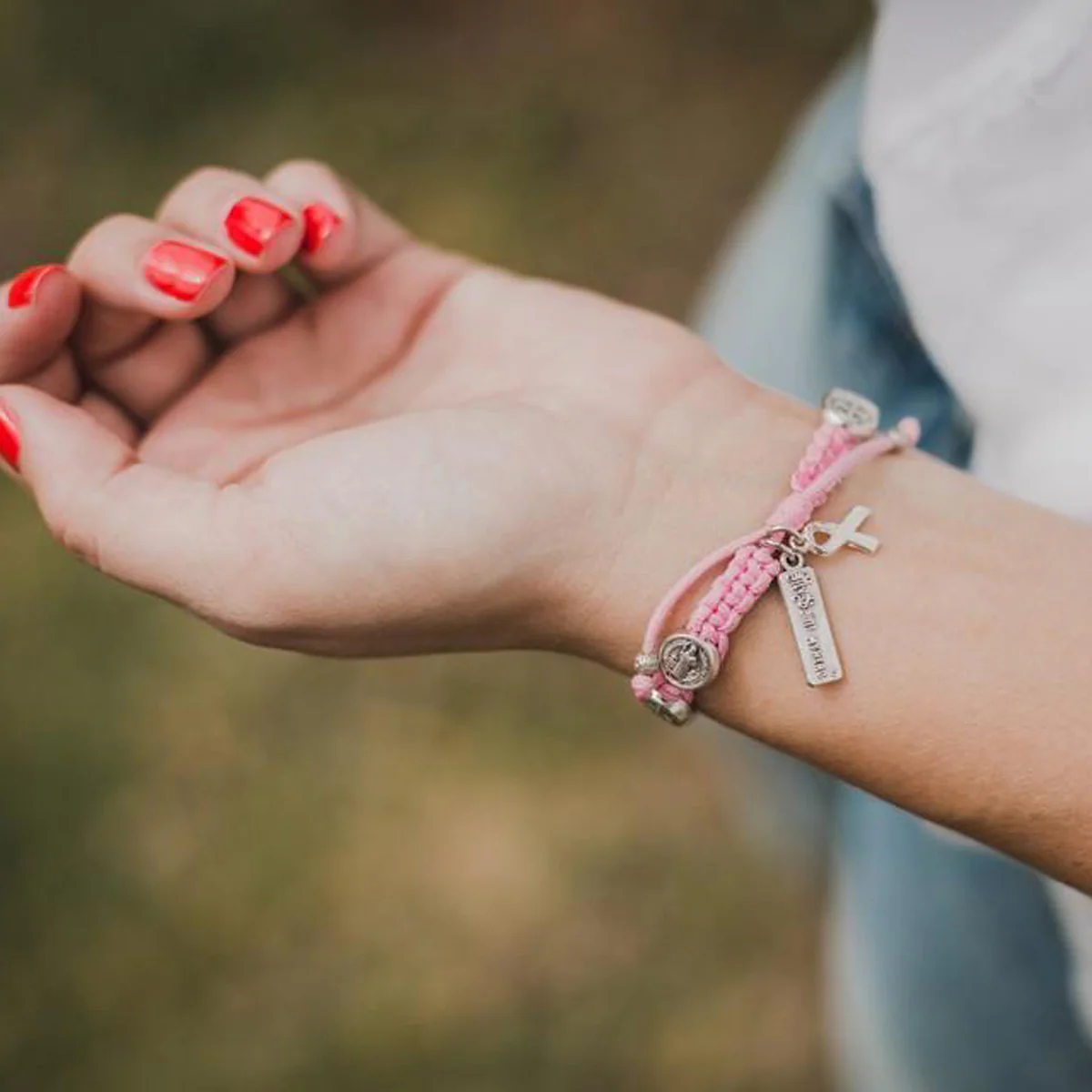 Blessing for a Cure Breast Cancer Awareness Bracelet - Blessed Bands