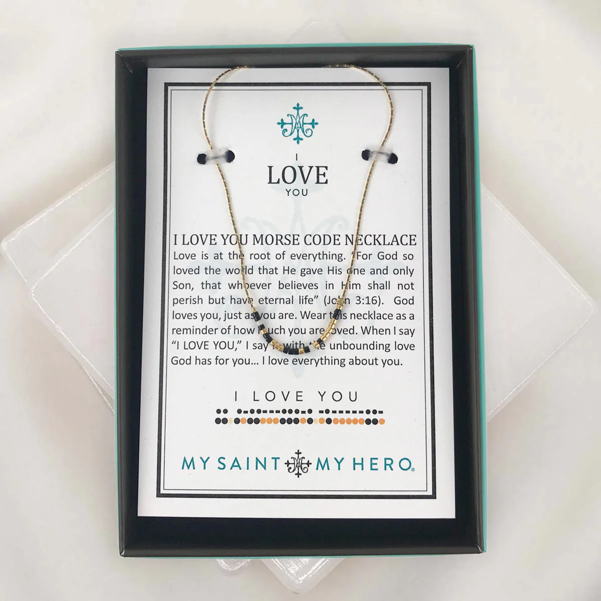 I Love You Morse Code Christian Necklace - Blessed Bands