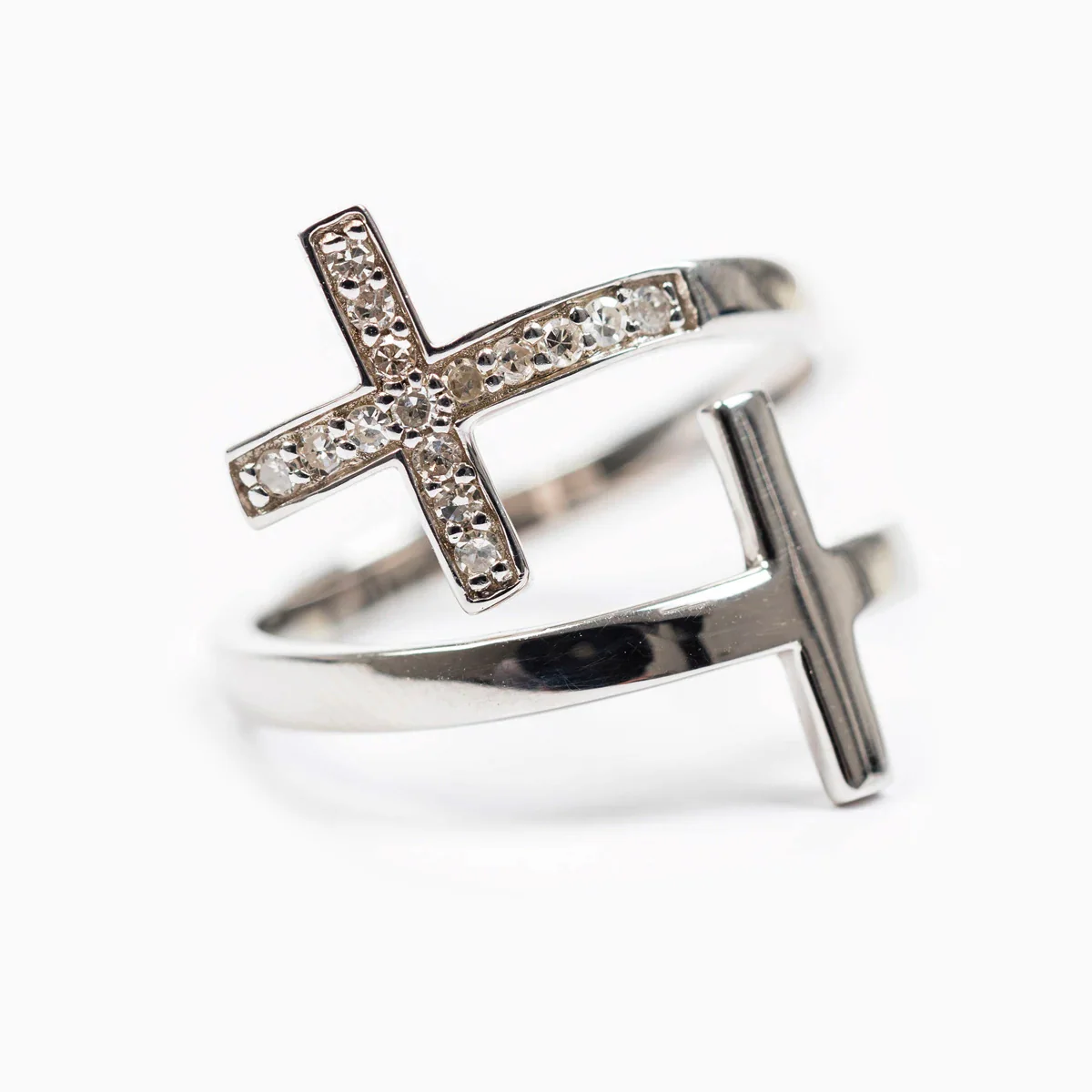 Pillar of Faith Ring with White Diamonds – Christian Jewelry - Blessed Bands