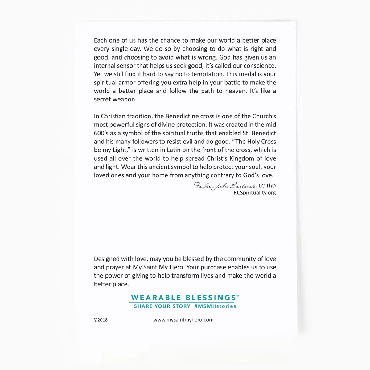 Benedictine Blessing Petite Necklace – Peace & Protection - Blessed Bands