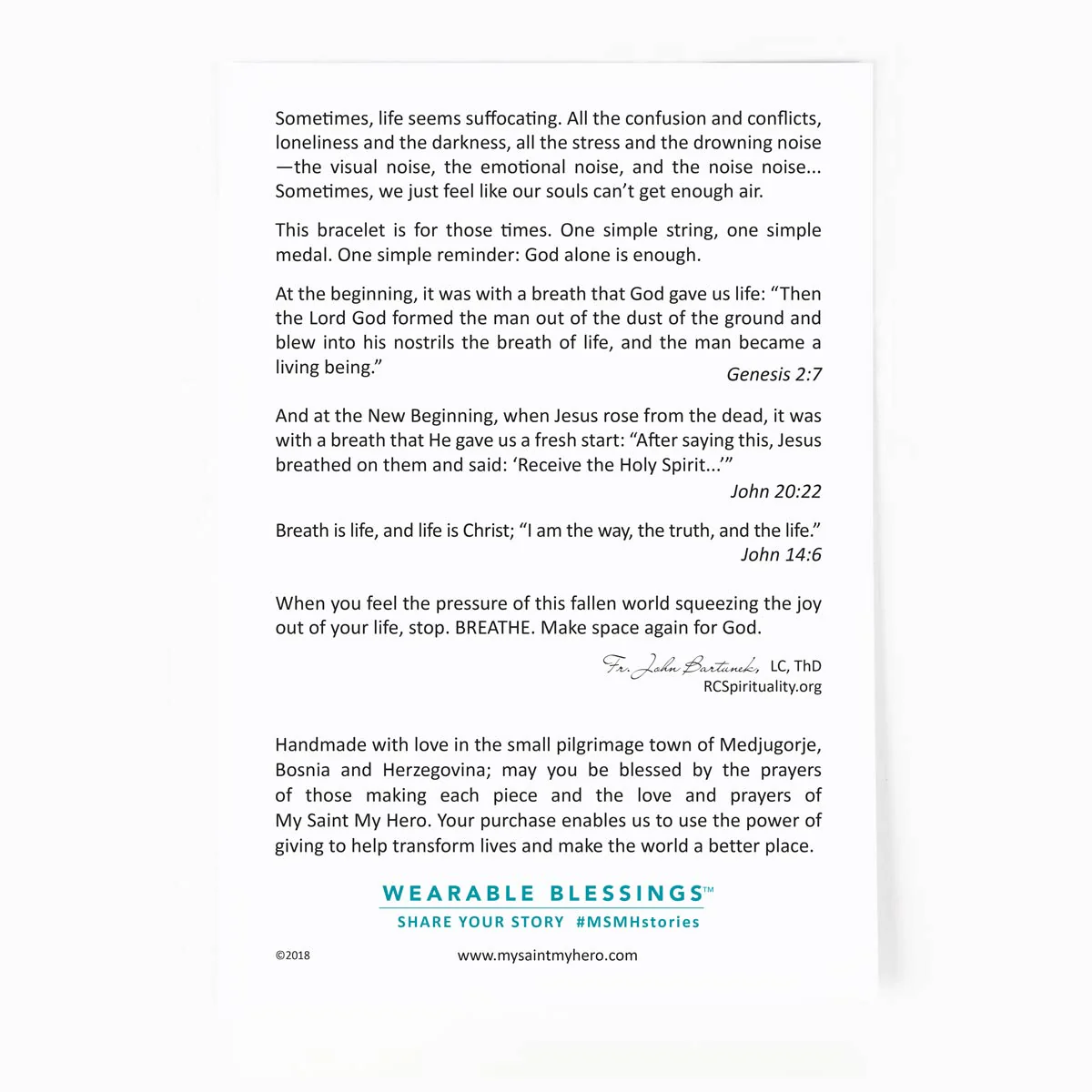 Breathe Blessing Bracelet – Peace & Faith Reminder - Blessed Bands