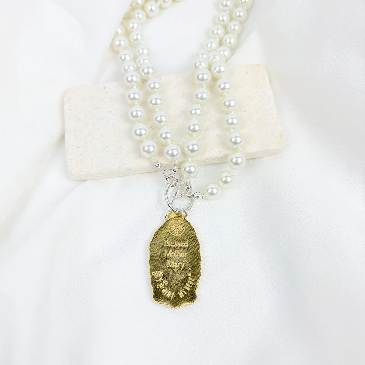 Our Lady of Guadalupe Pearl Necklace – Grace & Faith - Blessed Bands