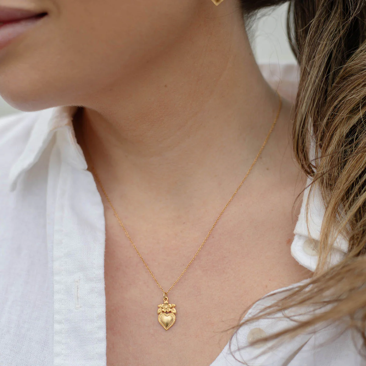 Sacred Heart Flower Necklace – Faith & Grace Pendant - Blessed Bands