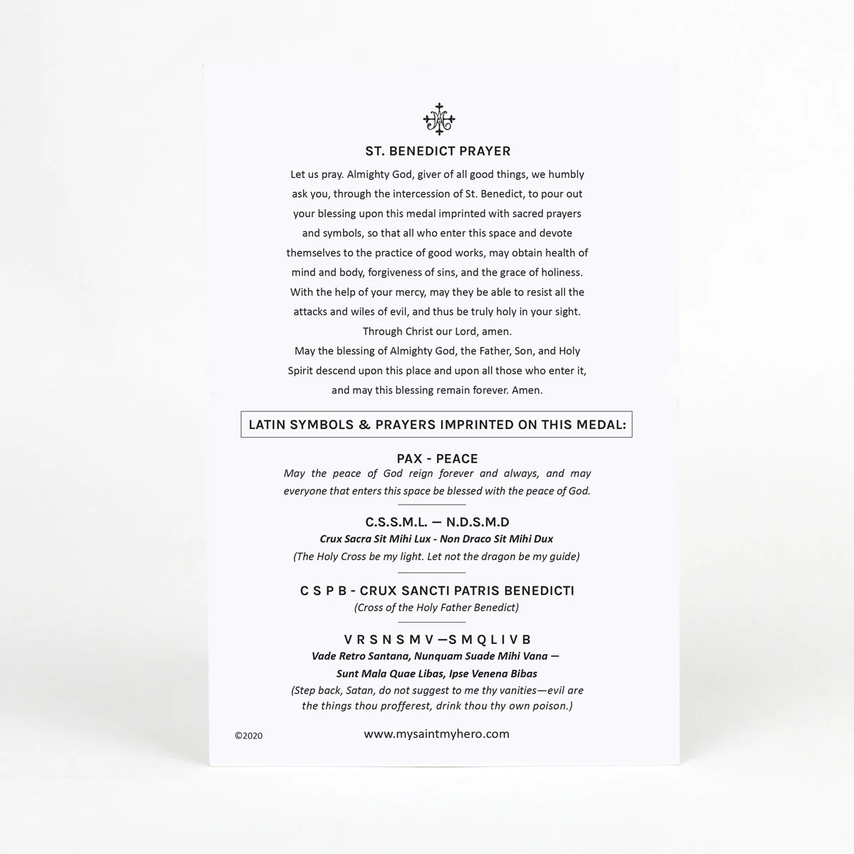 Saint Benedict House Blessing Medallion - Blessed Bands