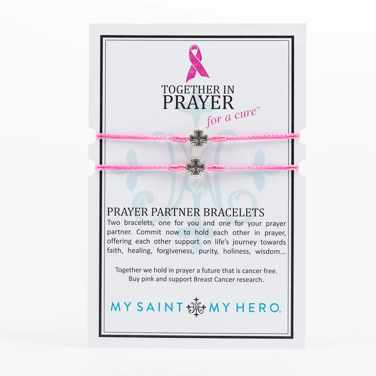 Prayer for a Cure Bracelet Set – Breast Cancer Awareness - Blessed Bands