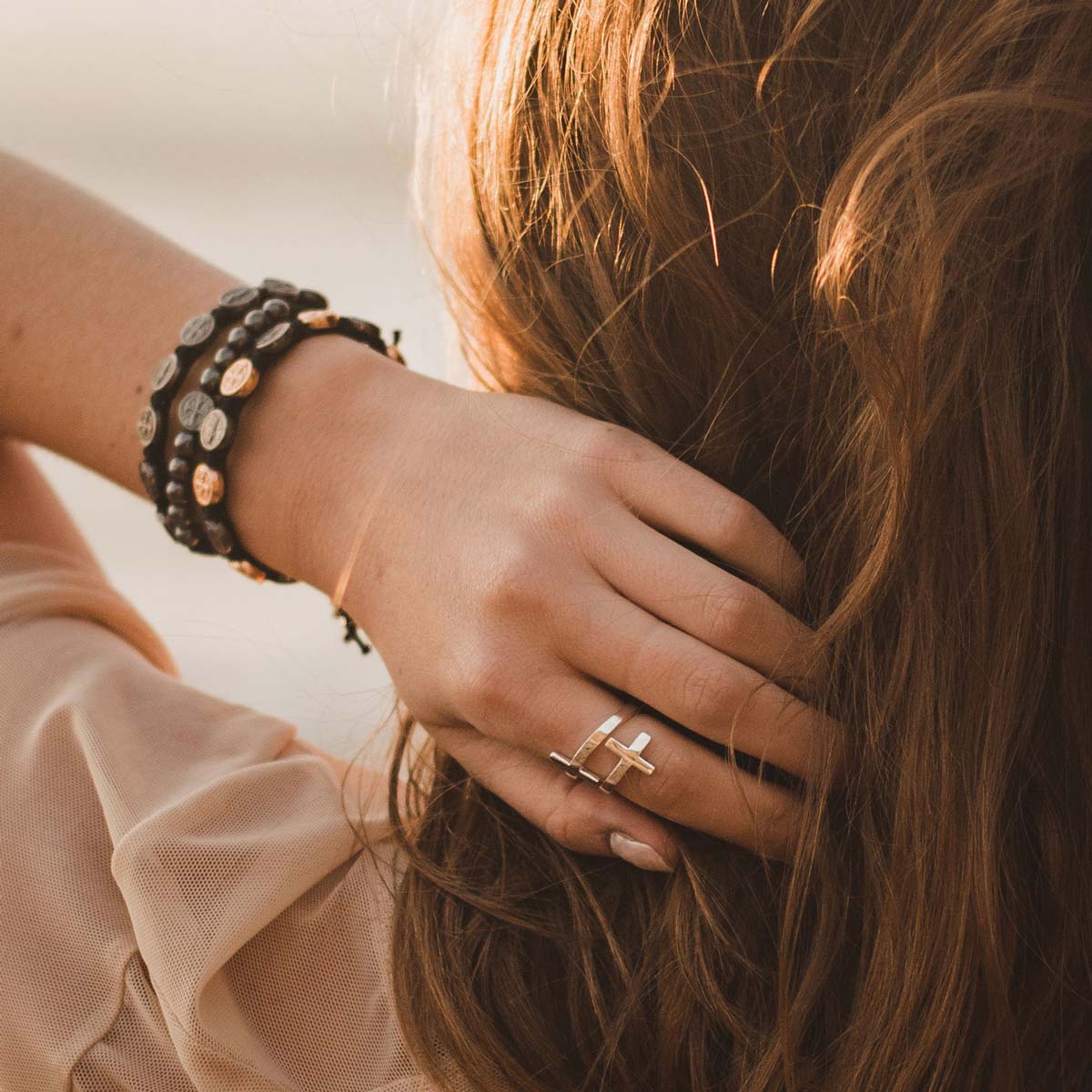 Pillar of Faith Cross Ring – Strength & Christian Symbol - Blessed Bands