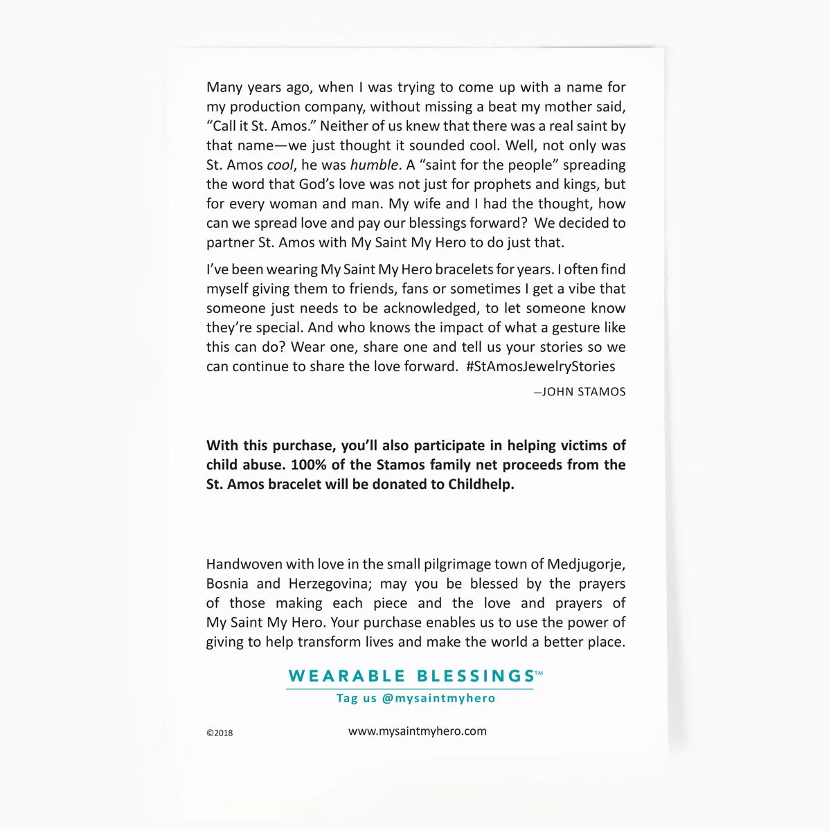 Share the Love St. Amos Bracelet for Kids – Metallic - Blessed Bands