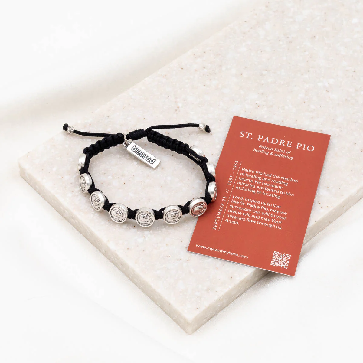 Padre Pio Faith Blessing Bracelet for Prayer & Peace - Blessed Bands