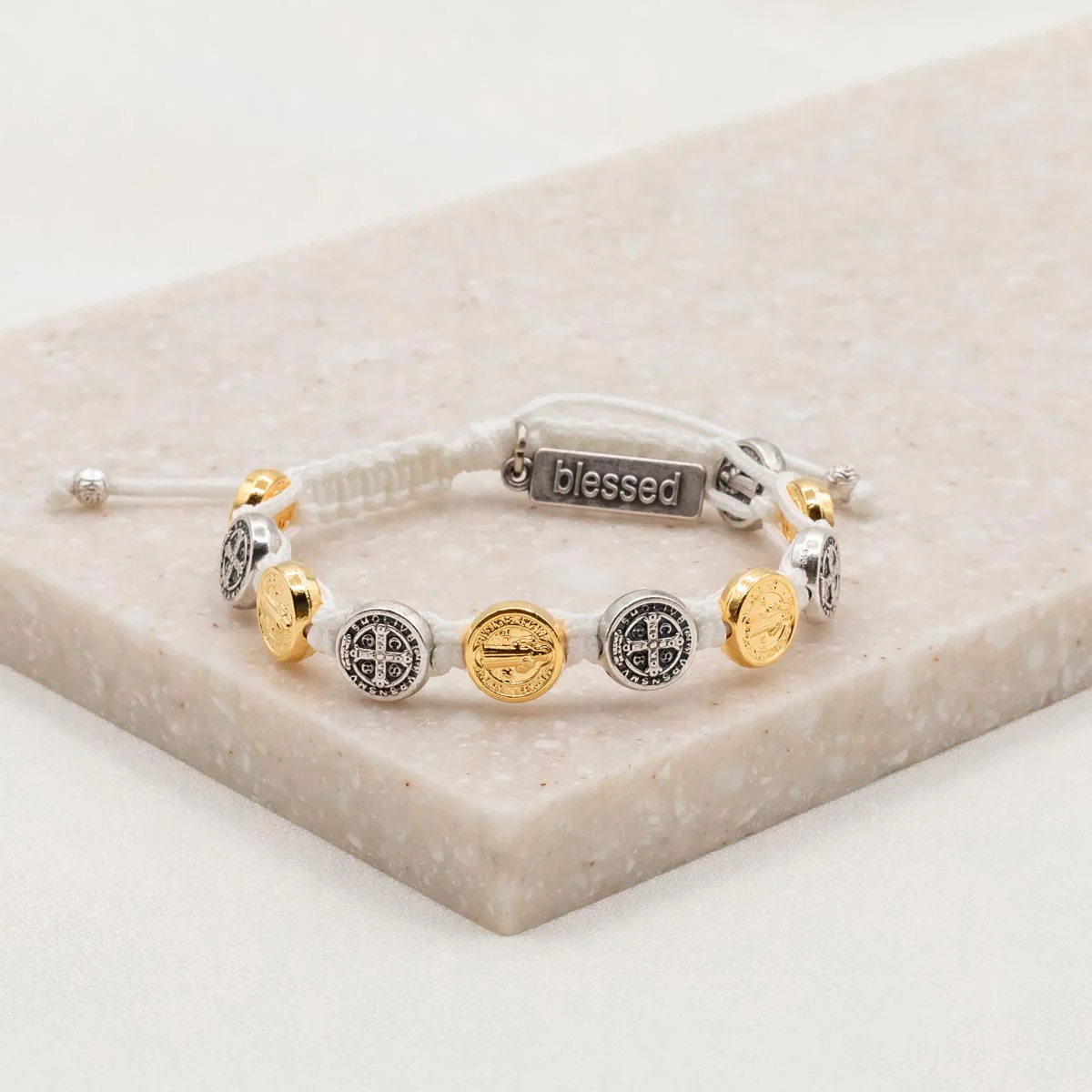 Benedictine Blessing Bracelet – Mixed Metals Faith Jewelry - Blessed Bands