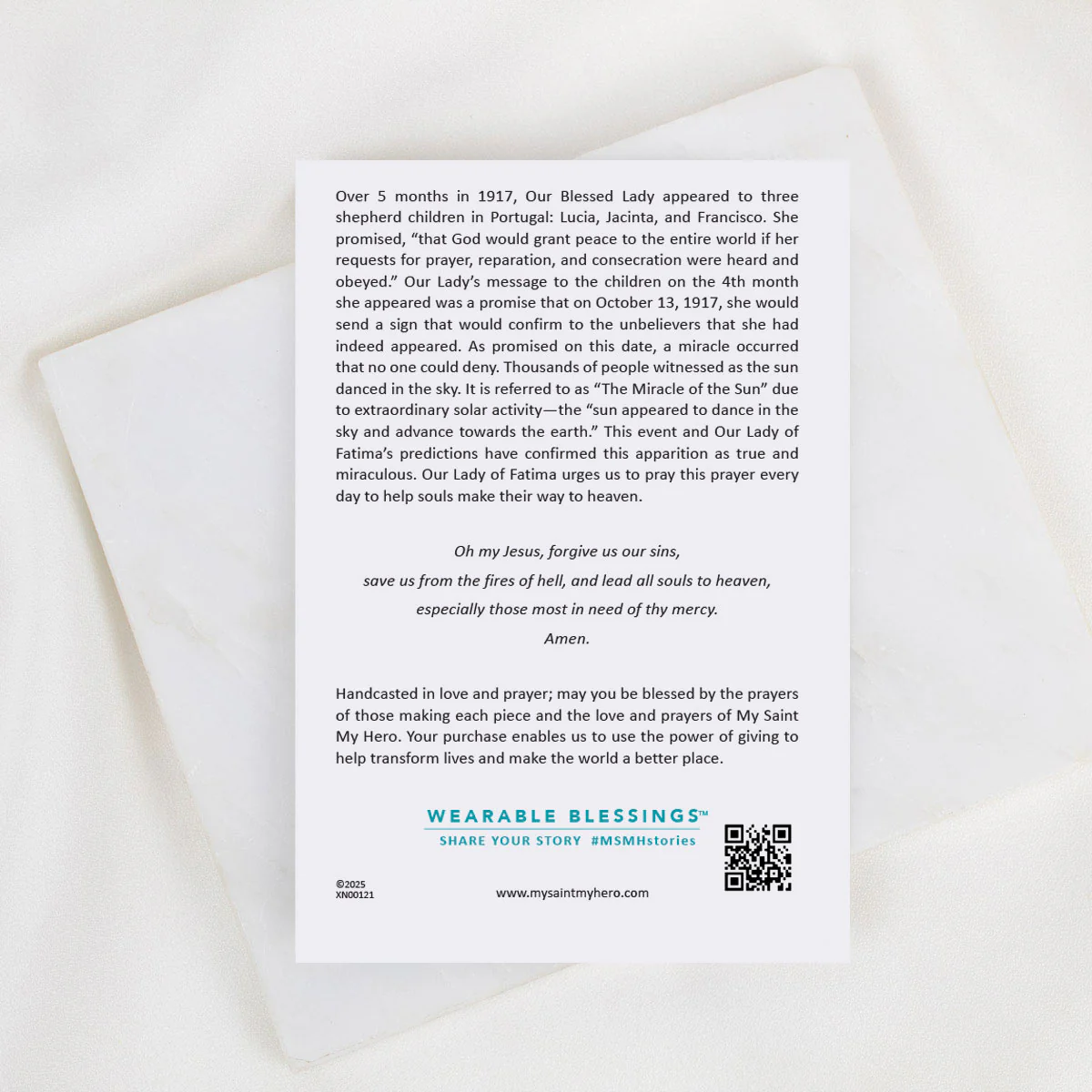 Our Lady of Fatima Necklace – Faith & Blessing Pendant - Blessed Bands