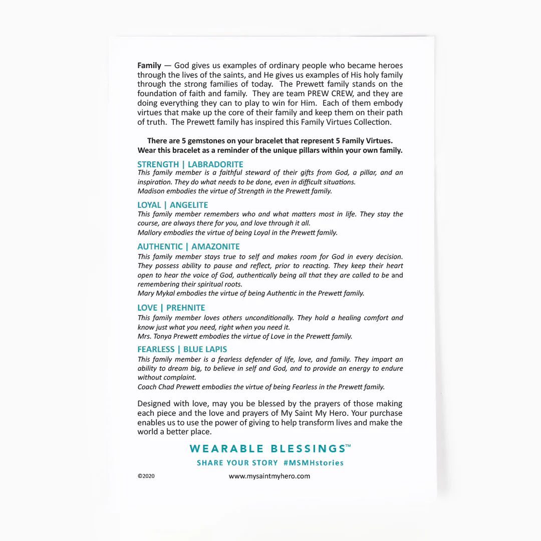 Family Virtues Bracelet – Faith, Love & Unity Jewelry - Blessed Bands