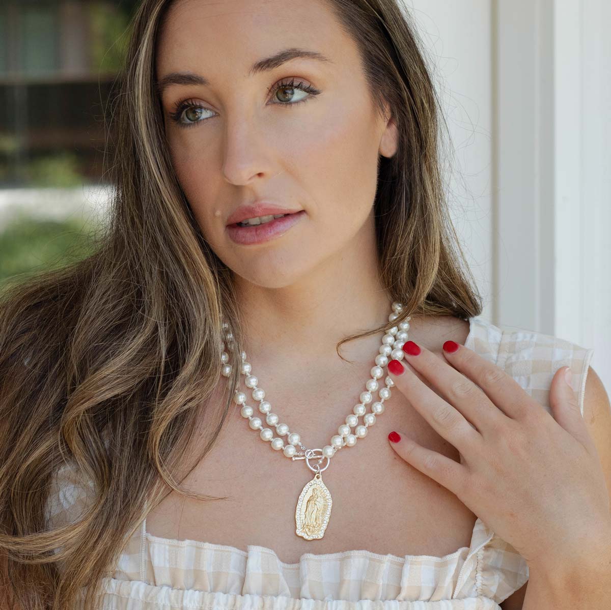 Our Lady of Guadalupe Pearl Necklace – Grace & Faith - Blessed Bands