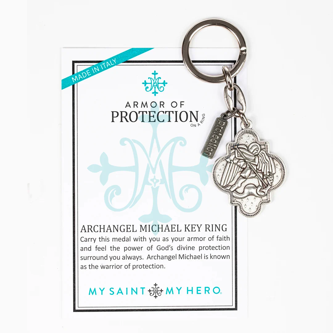 Archangel Michael Protection Key Ring – Faith & Strength - Blessed Bands