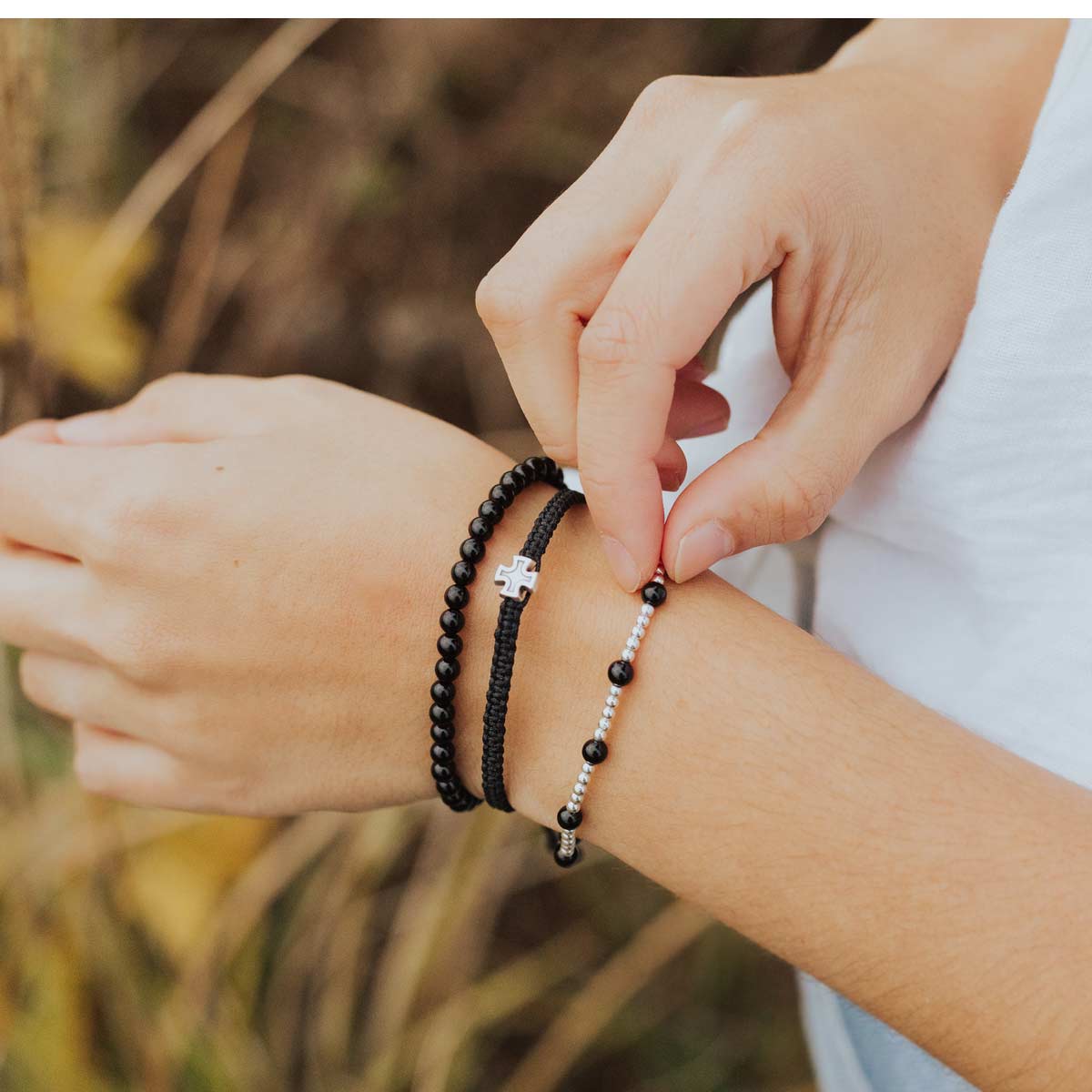 Be Still Prayer Bracelet with Black Agate Stone - Blessed Bands