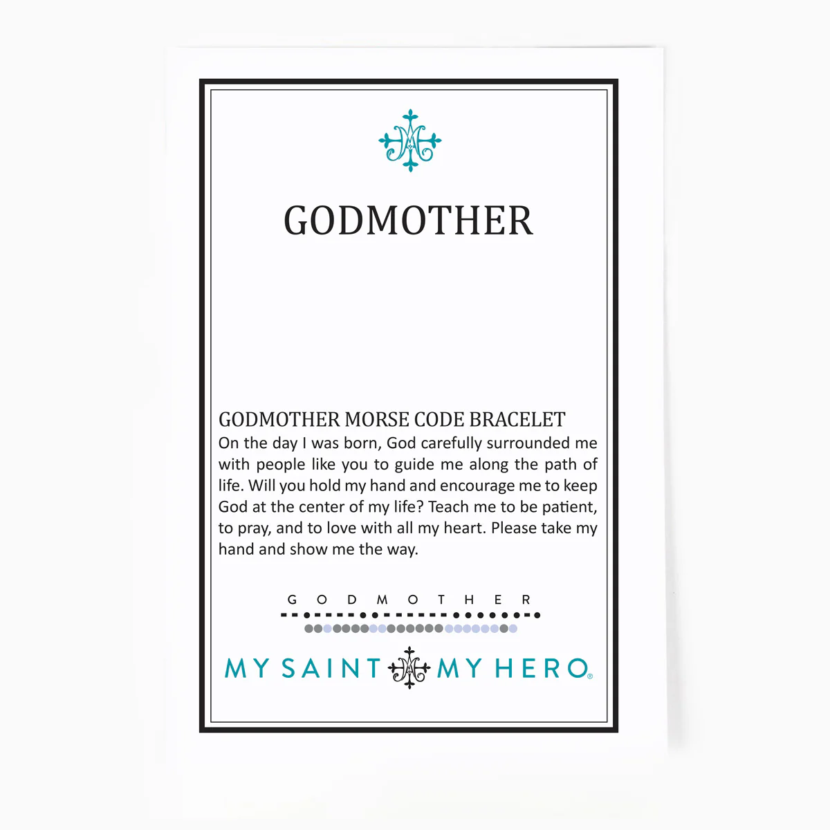 Godmother Morse Code Bracelet – Faith & Loving Guidance - Blessed Bands