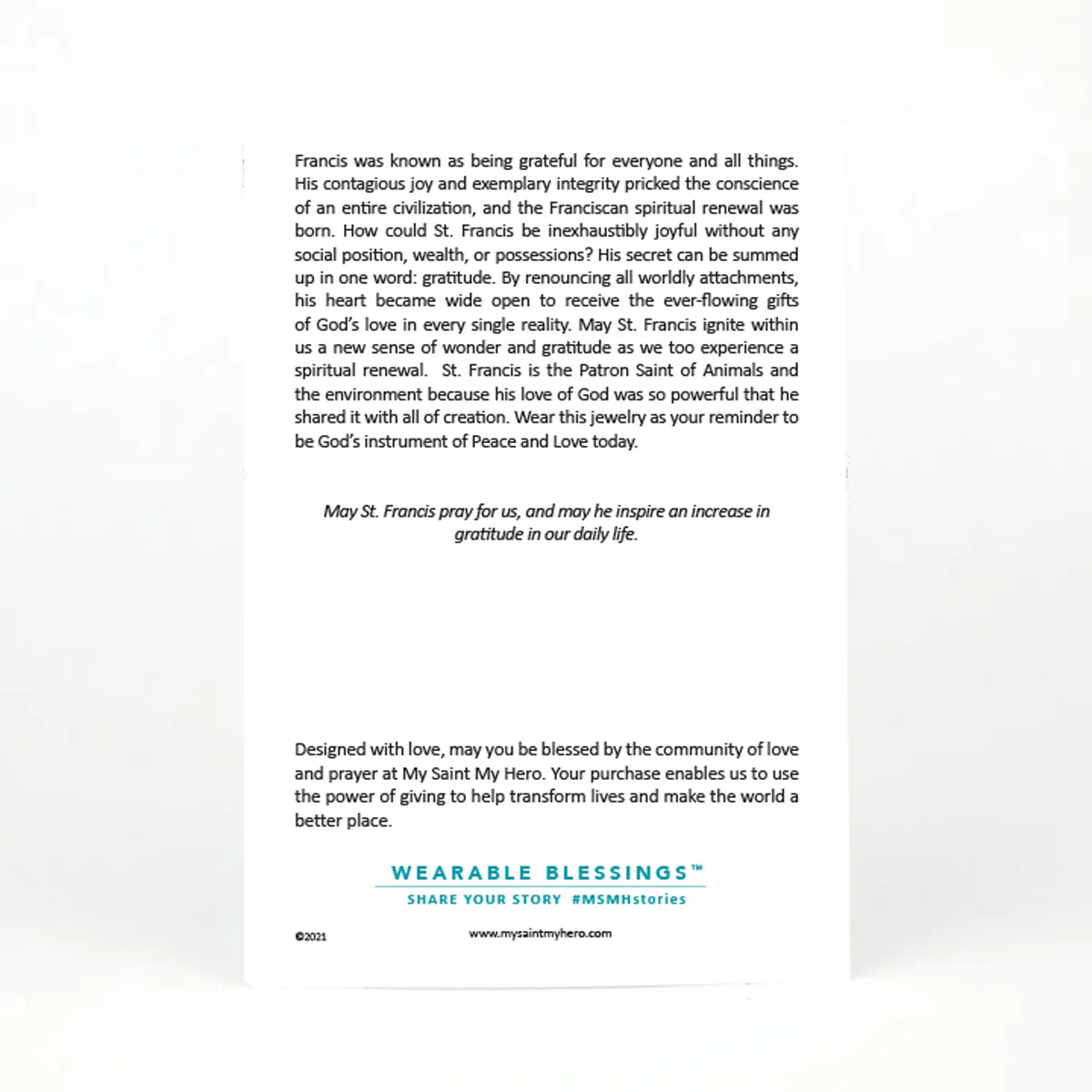 St. Francis Necklace – Faith, Peace & Compassion - Blessed Bands