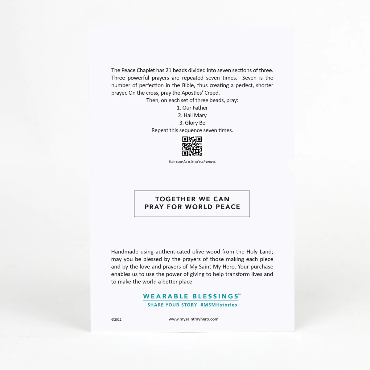 Peace Chaplet – Prayer for Calm & Spiritual Serenity - Blessed Bands