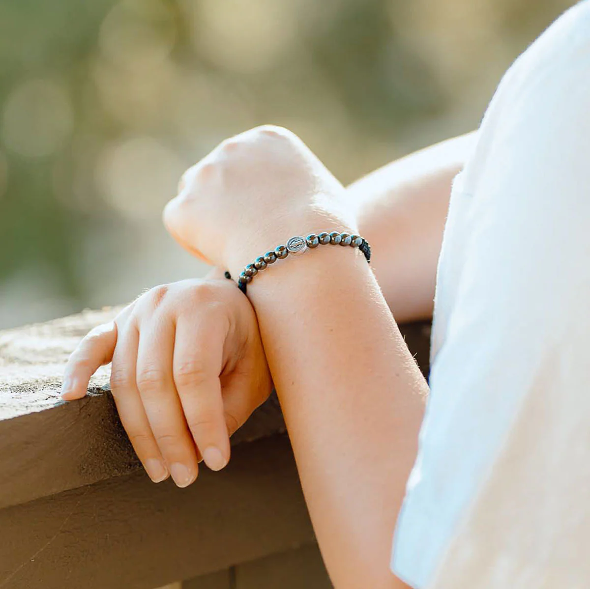 Wake Up and Pray Meditation Bracelet – Hematite Faith Jewelry - Blessed Bands