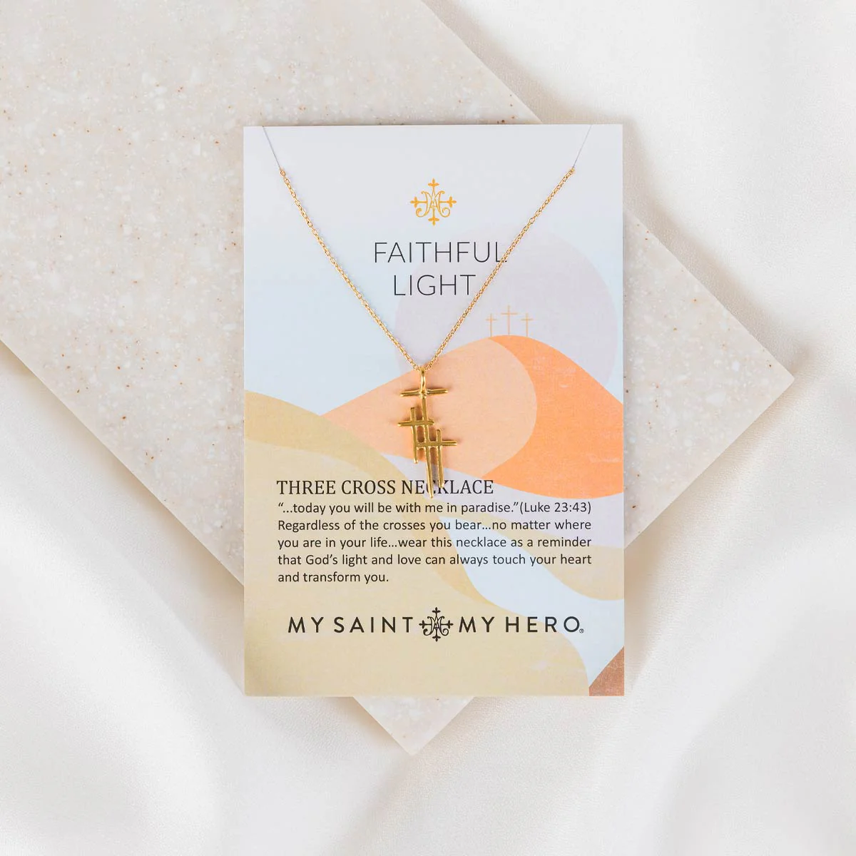 Faithful Light Three Cross Necklace – Hope & Redemption - Blessed Bands