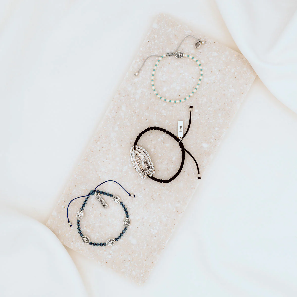 Our Lady Queen of Peace Stack – Faith & Peace Jewelry Set - Blessed Bands