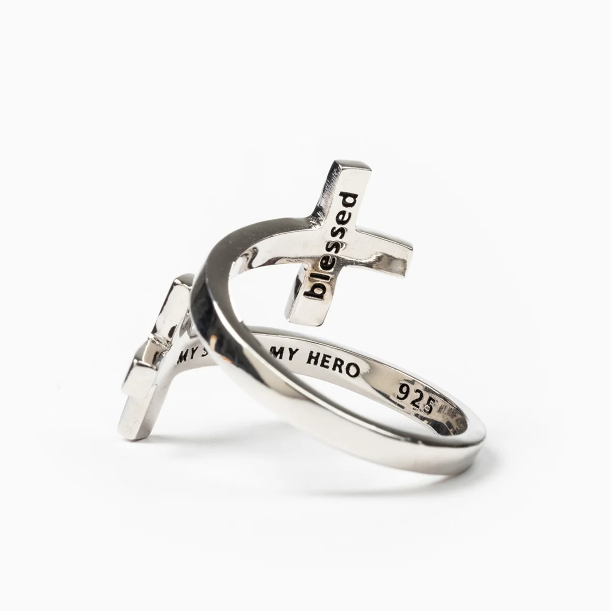 Pillar of Faith Sterling Silver Ring – Christian Jewelry - Blessed Bands