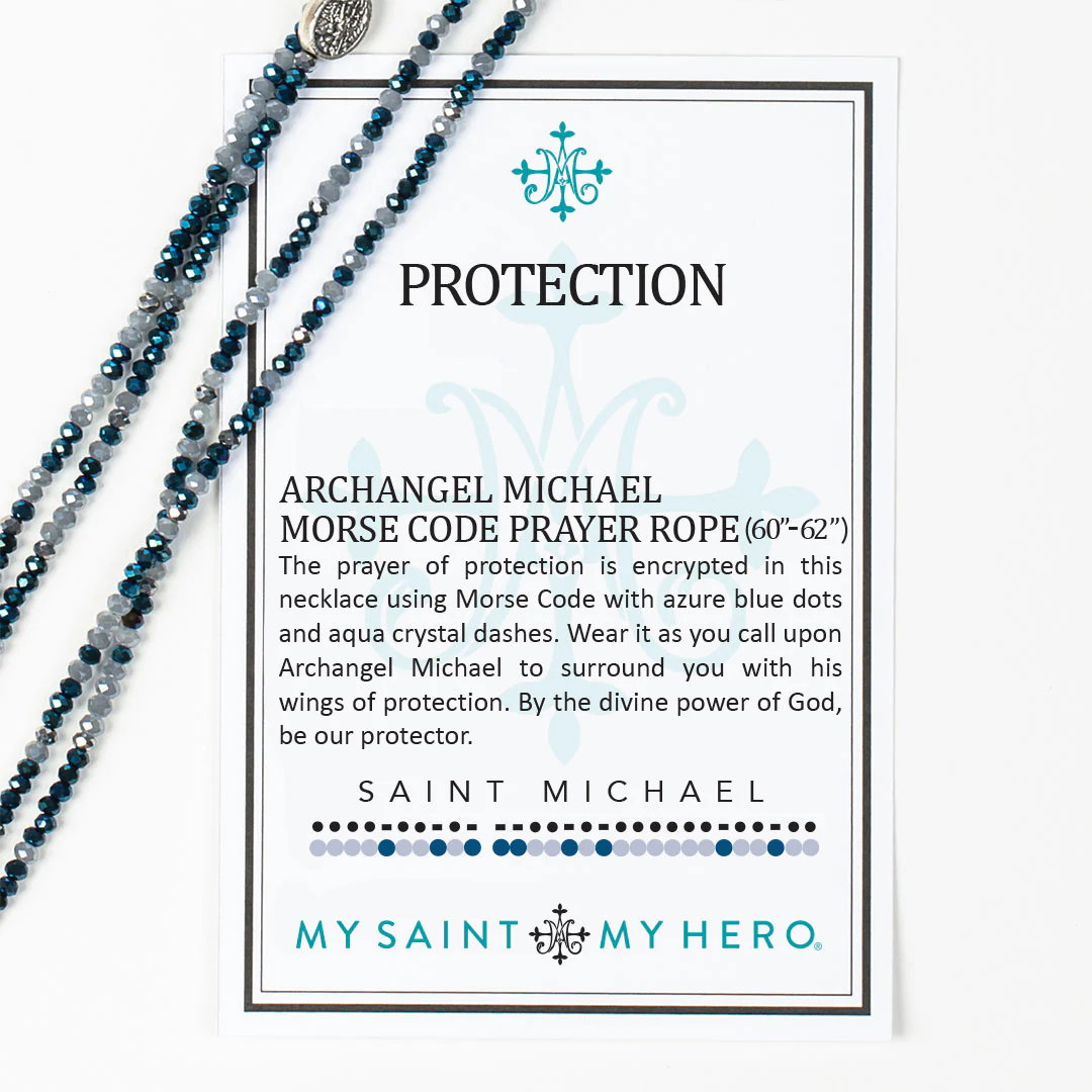 Archangel Michael Protection Morse Code Prayer Necklace - Blessed Bands