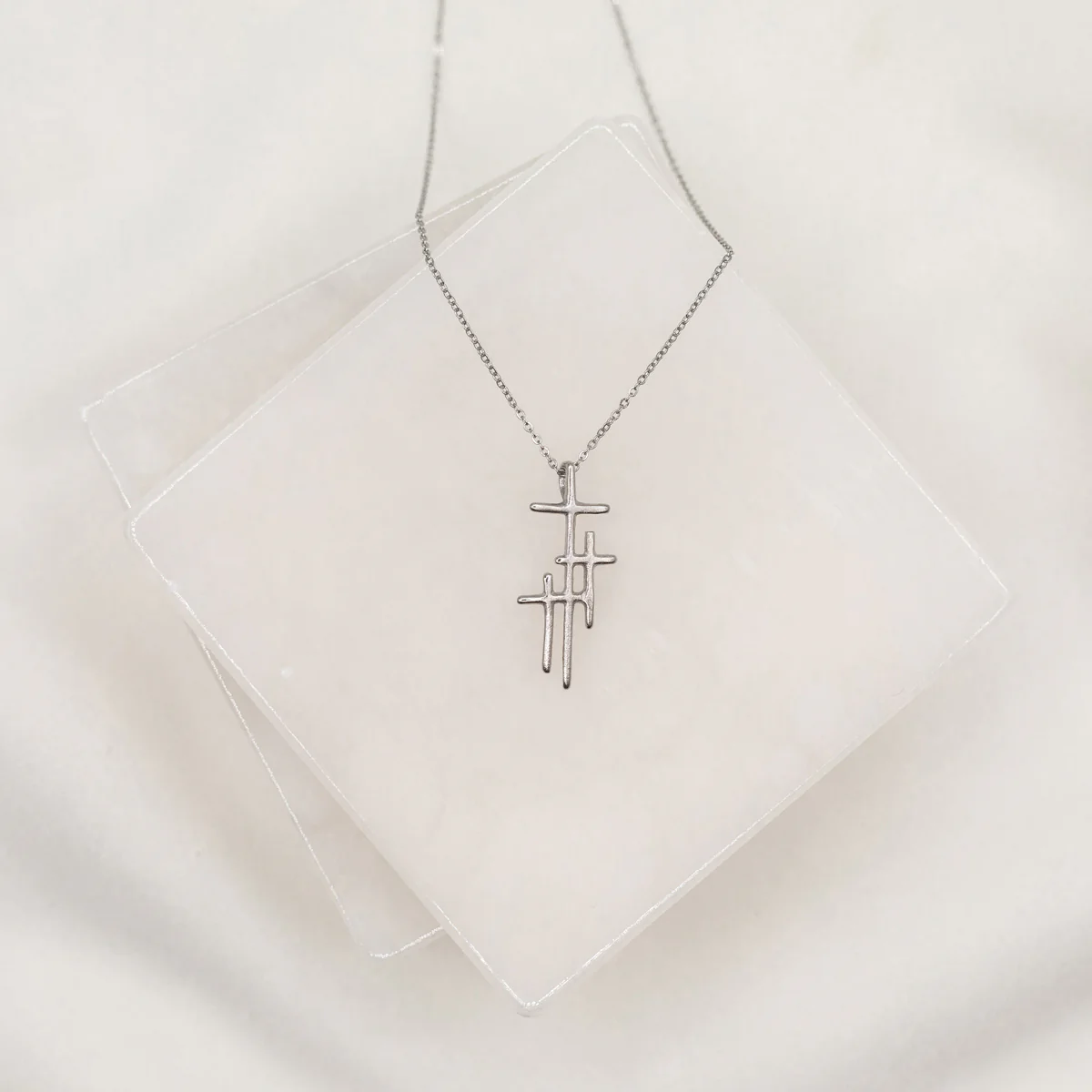 Faithful Light Three Cross Necklace – Hope & Redemption - Blessed Bands