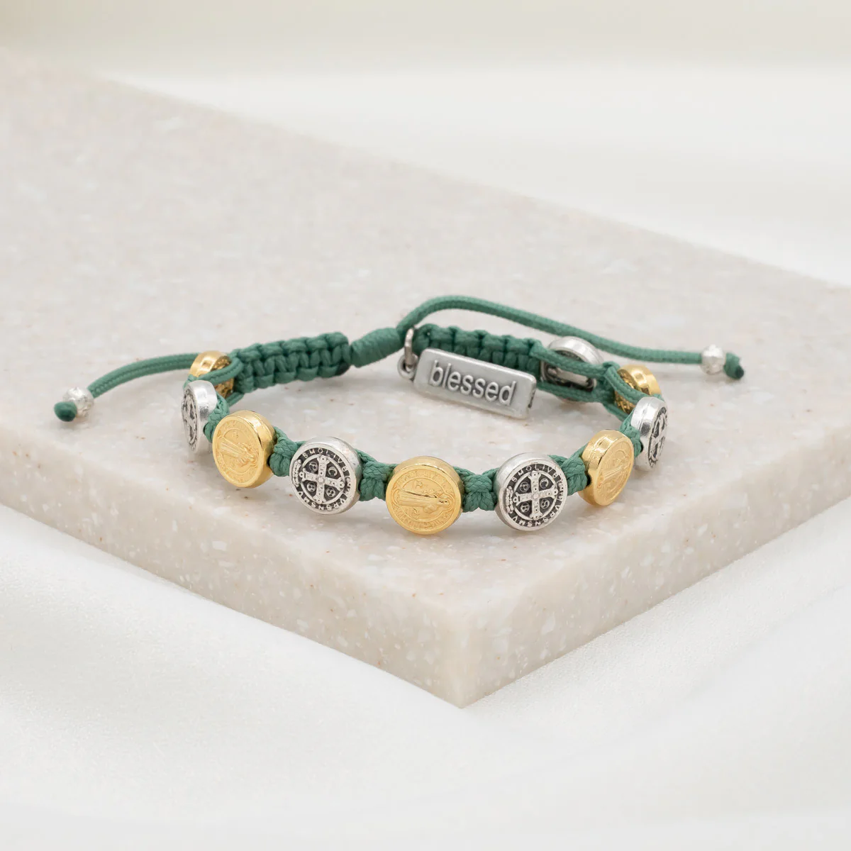 Benedictine Blessing Bracelet – Mixed Metals Faith Jewelry - Blessed Bands