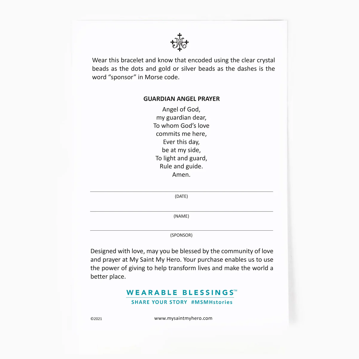 Sponsor Morse Code Bracelet – Faith & Support Symbol - Blessed Bands