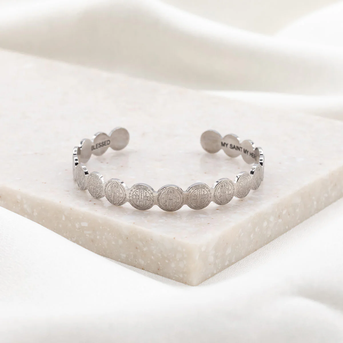 Benedictine Cuff Bracelet – Faith, Prayer & Protection - Blessed Bands