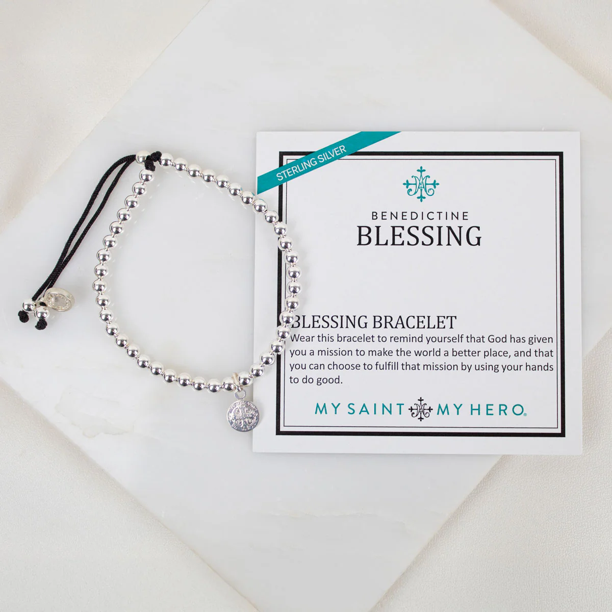 Sterling Silver Benedictine Blessing Beaded Bracelet - Blessed Bands