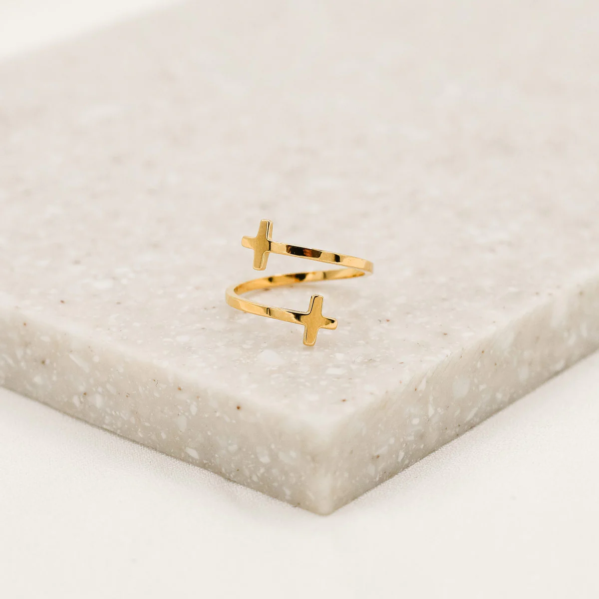 Pillar of Faith Petite Cross Christian Ring - Blessed Bands