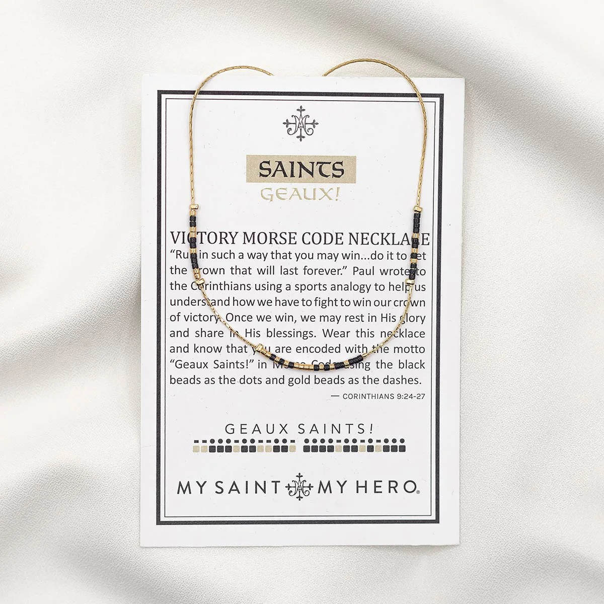 Saints Geaux! Morse Code Necklace – Faith & Team Spirit - Blessed Bands
