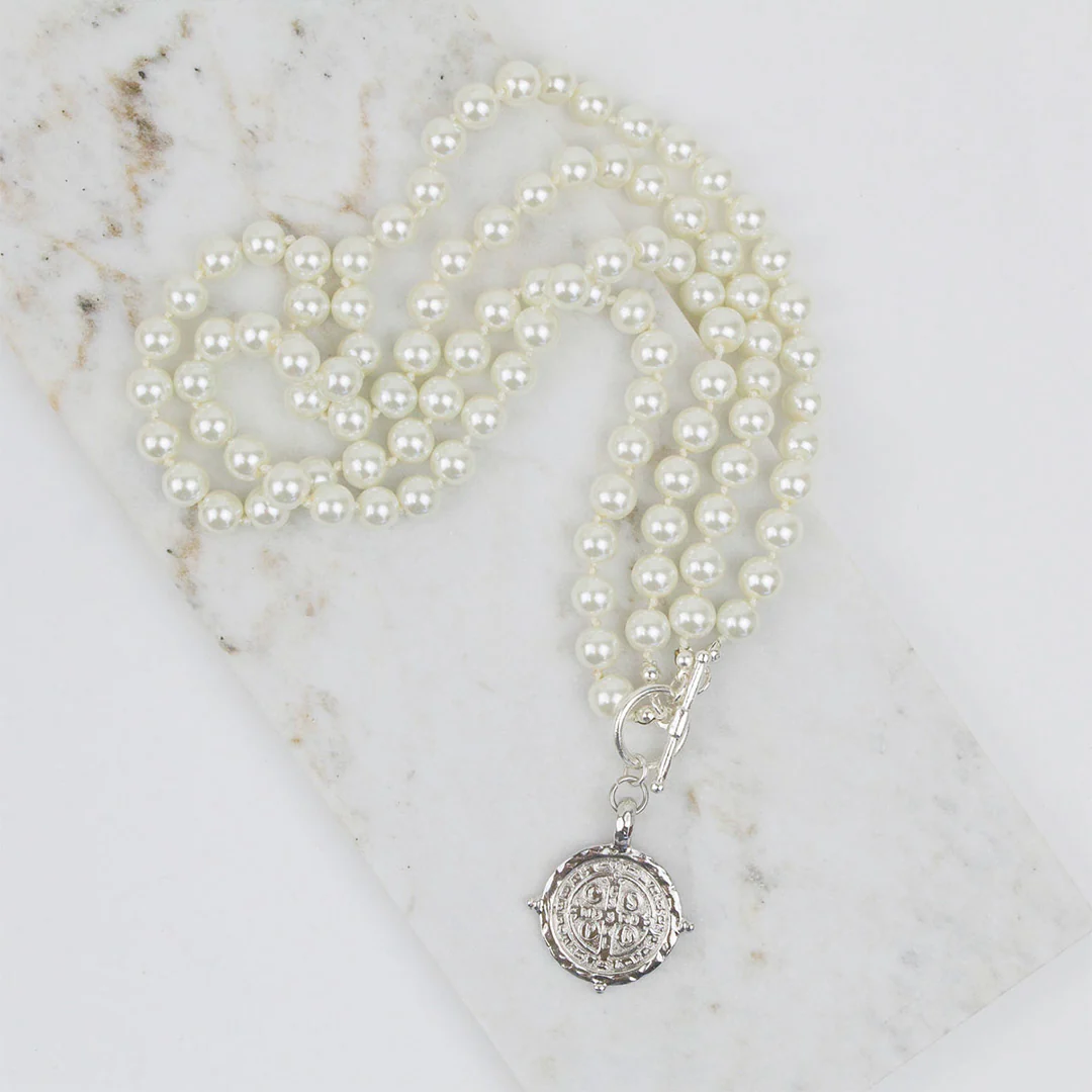 Benedictine Pearl Necklace – Faith & Grace Jewelry - Blessed Bands