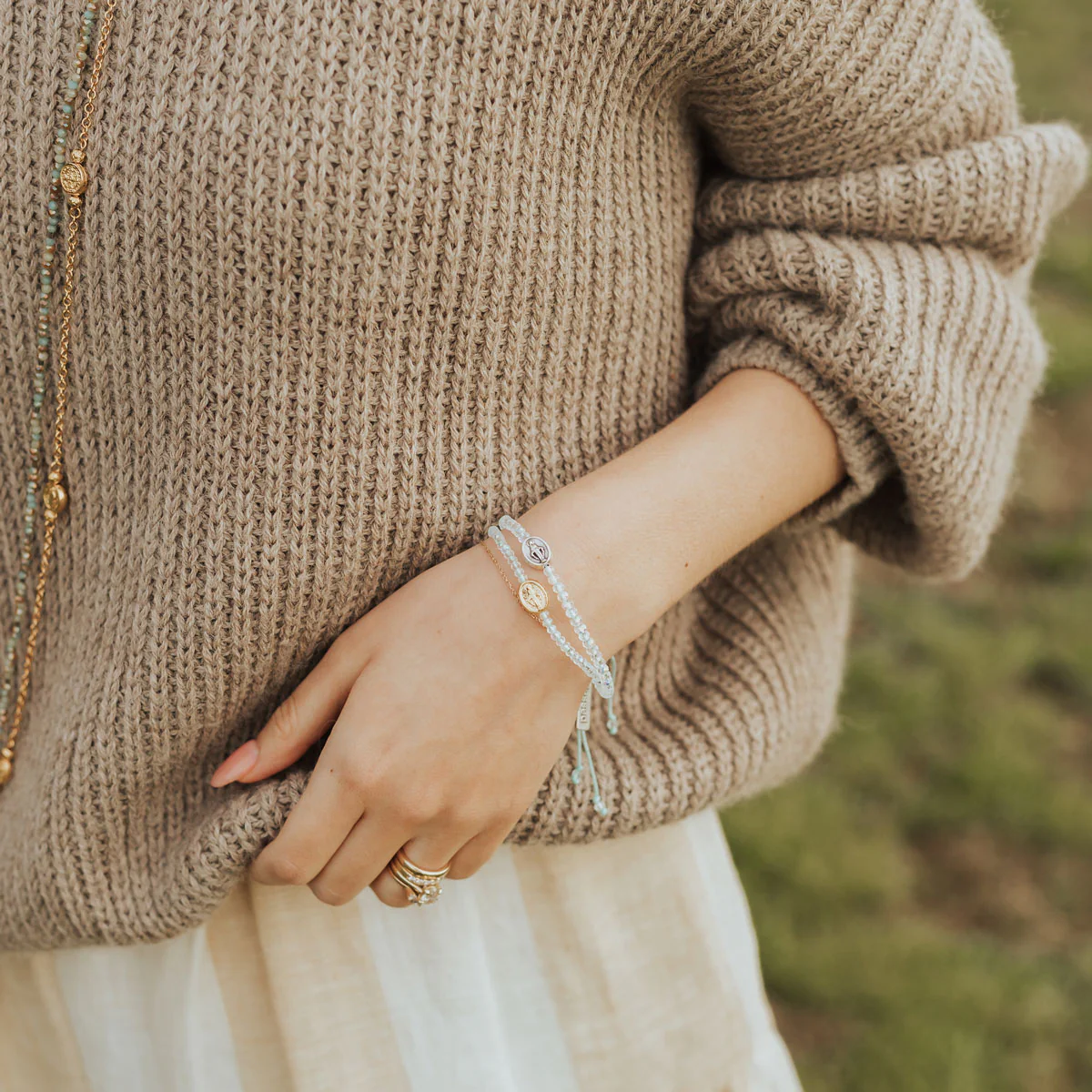 Say Yes Miraculous Mary Crystal Faith Bracelet - Blessed Bands