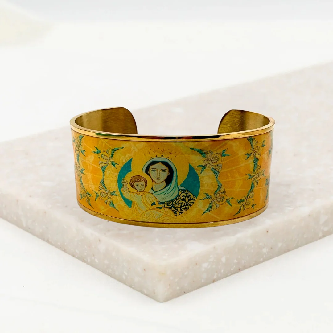 Magnificat Sacred Icon Cuff – Faith & Devotion Jewelry - Blessed Bands