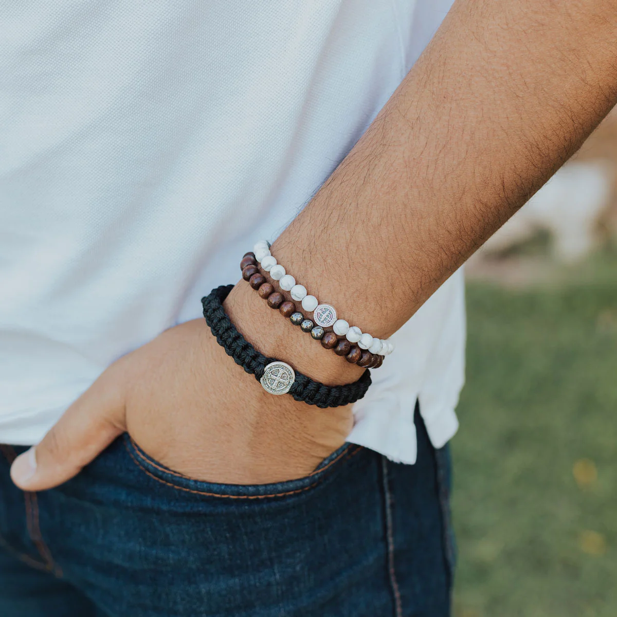 Faith-Inspired Dad’s Bracelet Set – Symbol of God’s Love & Hope - Blessed Bands