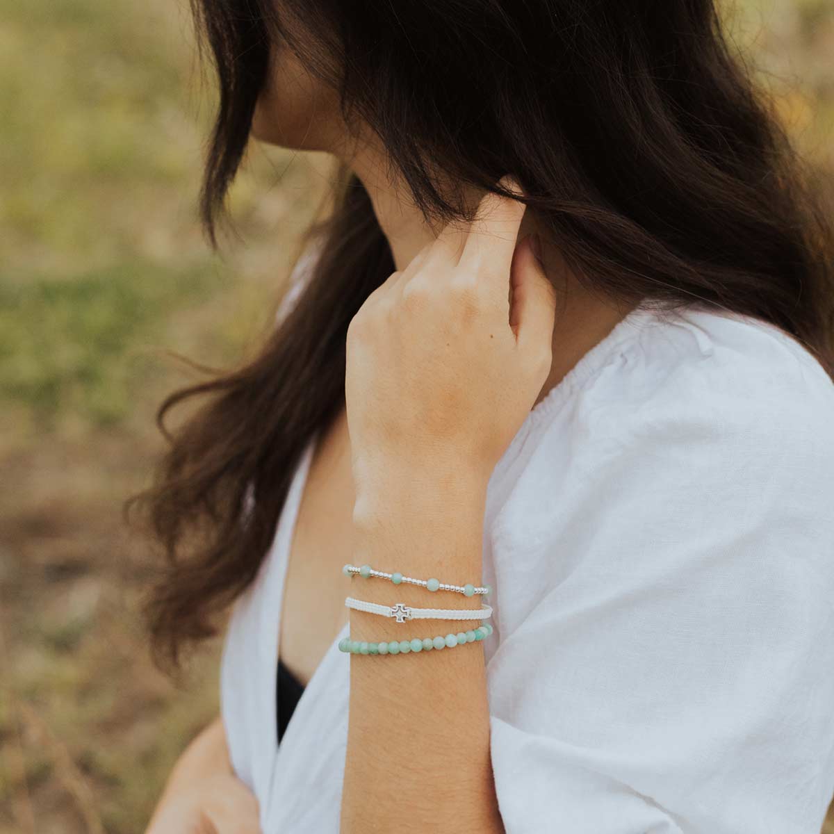 Be Still Prayer Bracelet with Amazonite Stone - Blessed Bands