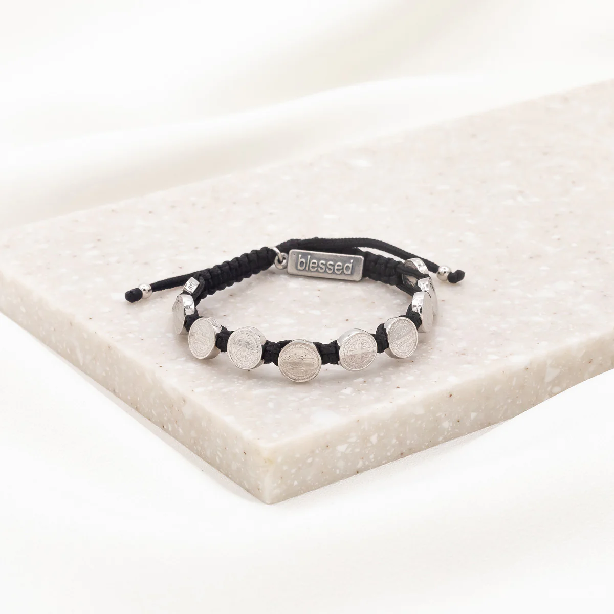 Sterling Silver Benedictine Blessing Bracelet – Faith & Protection - Blessed Bands