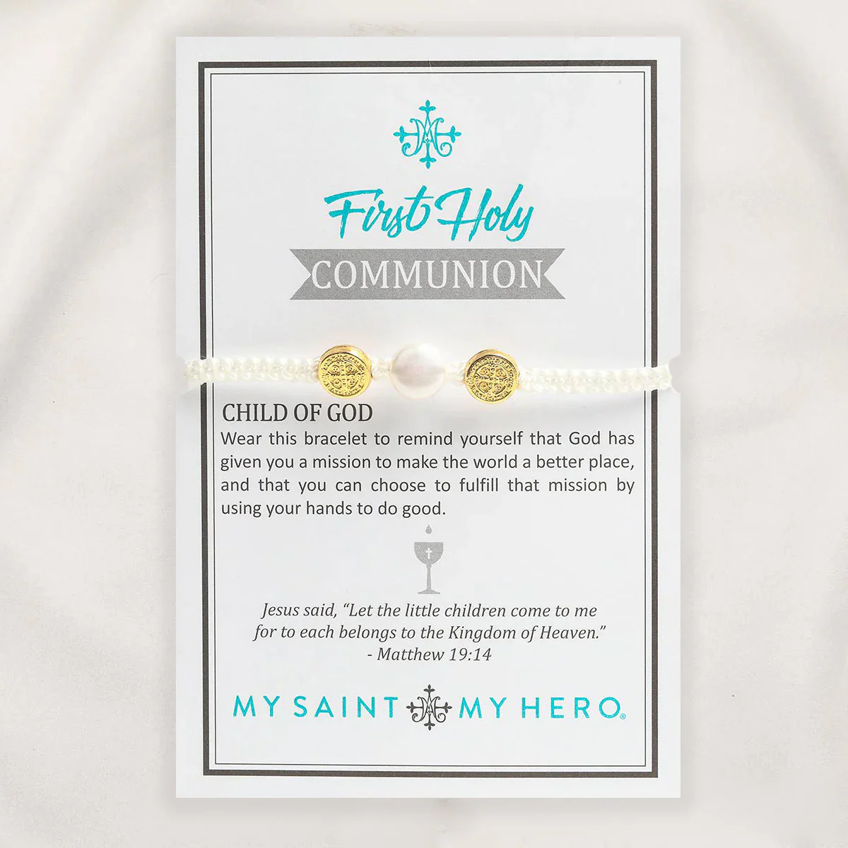 First Holy Communion Pearl Blessing Bracelet – Faith Gift - Blessed Bands