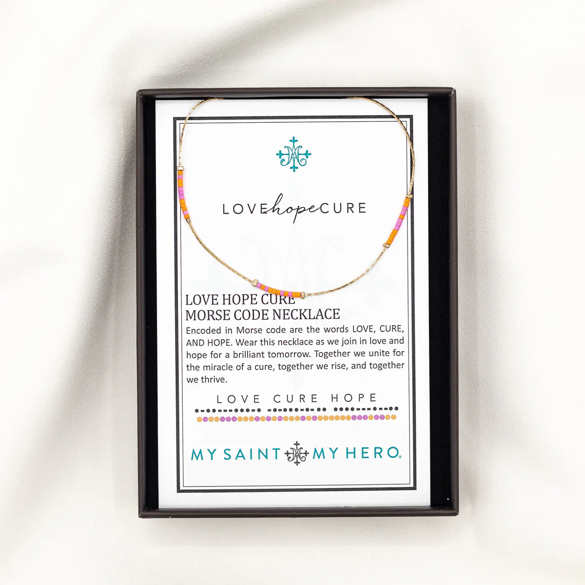 Love Hope Cure Necklace – Morse Code Faith Jewelry - Blessed Bands